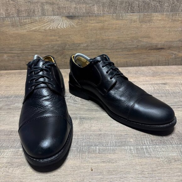 Belvedere Duke Black Leather Lace Up Cap Toe Oxford Shoes Men's Size 9 - Picture 6 of 7